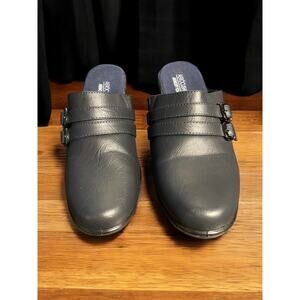 Aerocushion Memory Foam Dark Blue Women's Shoes Slip On's Buckle Sz 9 Slide